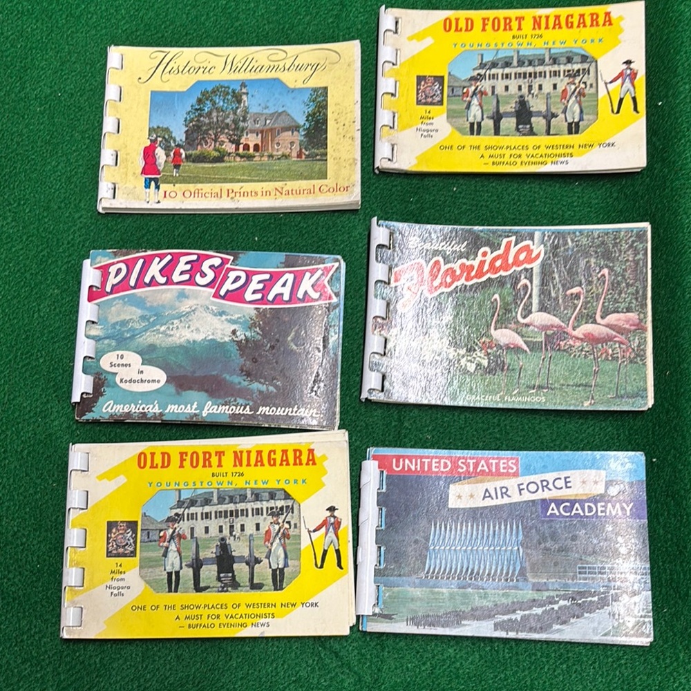 Vintage Travel Postcard Booklet Set